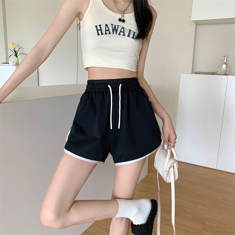 Short sports wide leg loose Casual mixed colors shorts