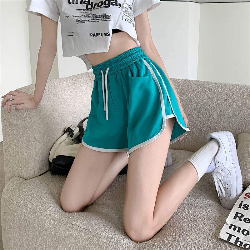 Short sports wide leg loose Casual mixed colors shorts