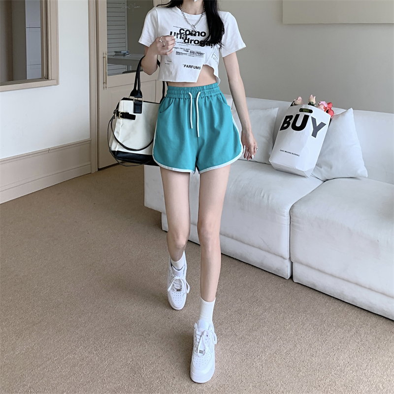 Short sports wide leg loose Casual mixed colors shorts