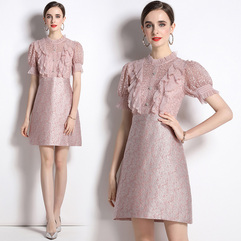 Jacquard France style embroidery dress