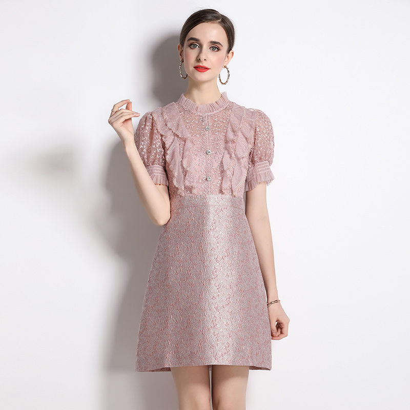 Jacquard France style embroidery dress
