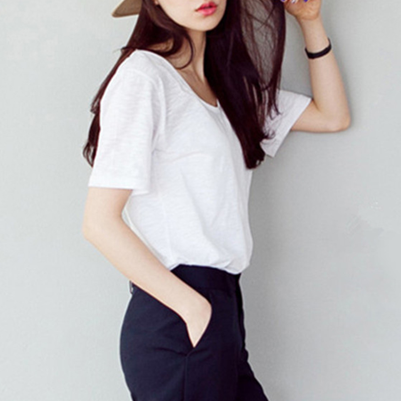 Pure cotton Korean style T-shirt summer tops for women