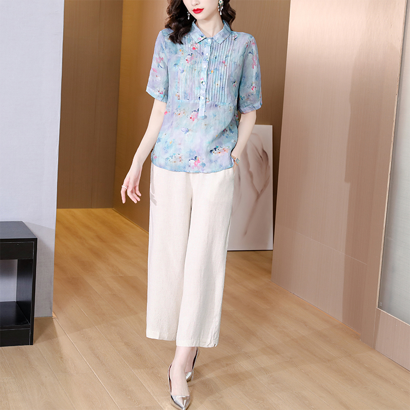 Light fashion Casual summer shirt 2pcs set for women