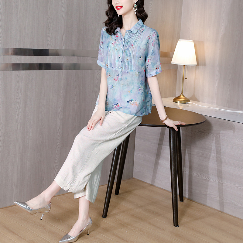 Light fashion Casual summer shirt 2pcs set for women