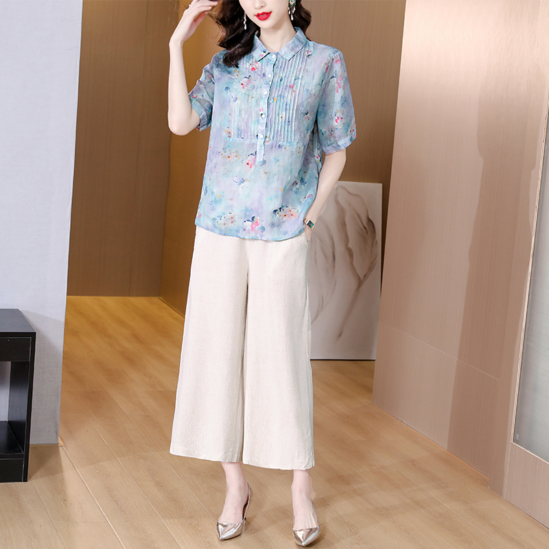 Light fashion Casual summer shirt 2pcs set for women