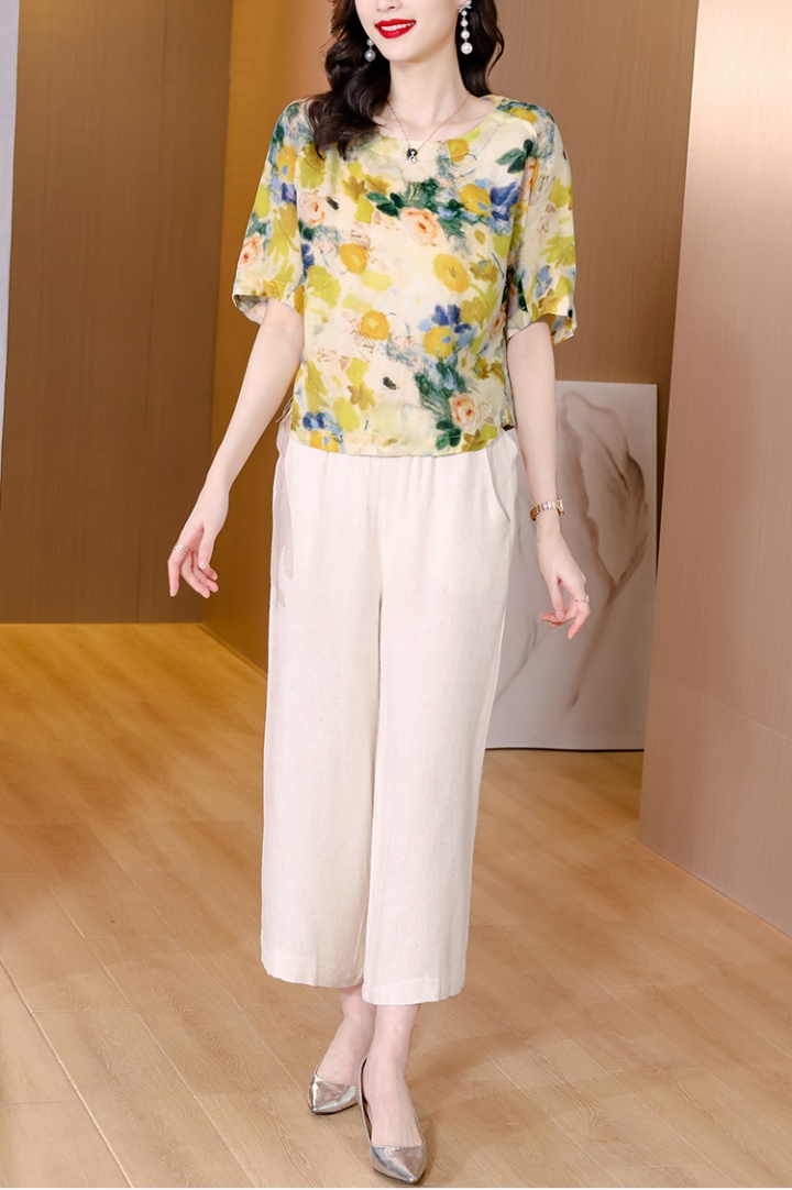 Summer shirt casual pants 2pcs set for women