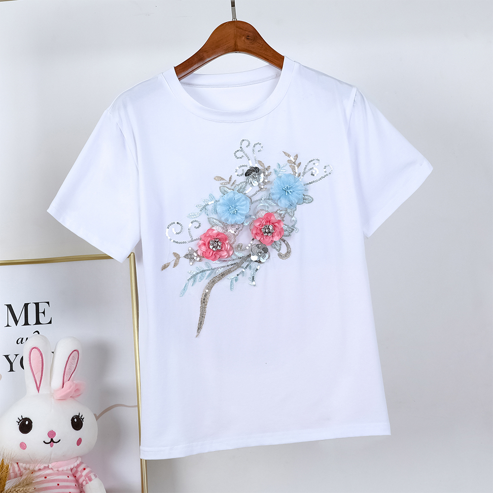 Fine Casual short sleeve pure cotton shirt for women