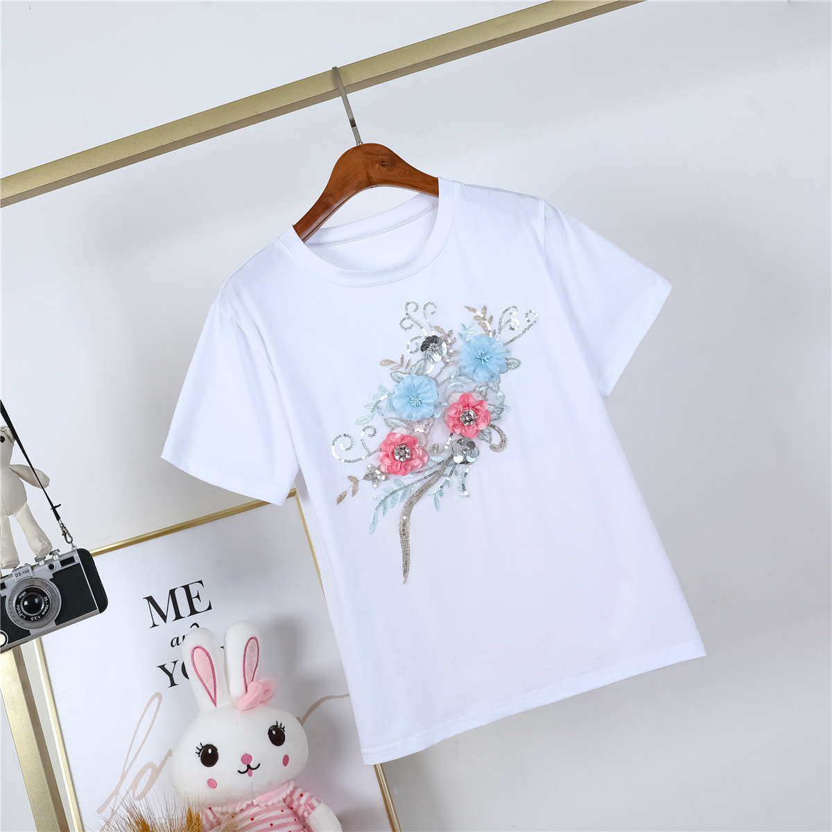 Fine Casual short sleeve pure cotton shirt for women