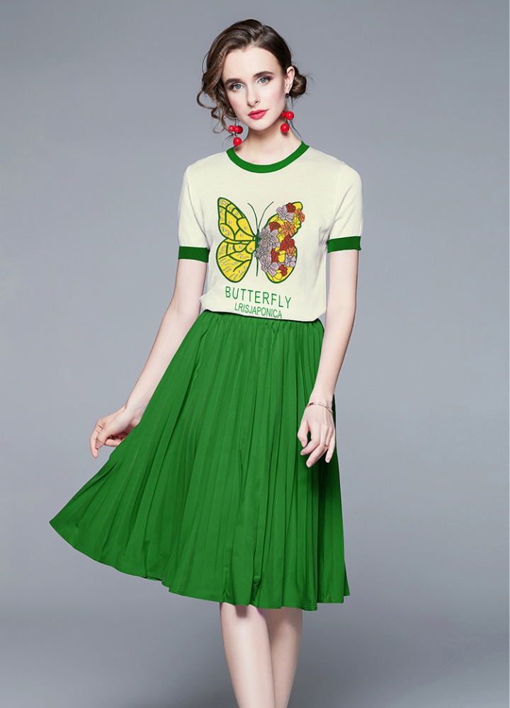 Butterfly sweater stunning short skirt 2pcs set