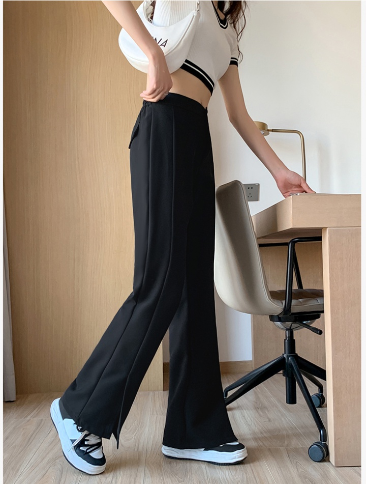 Casual split high waist long pants mopping drape suit pants
