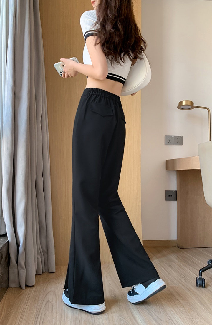 Casual split high waist long pants mopping drape suit pants