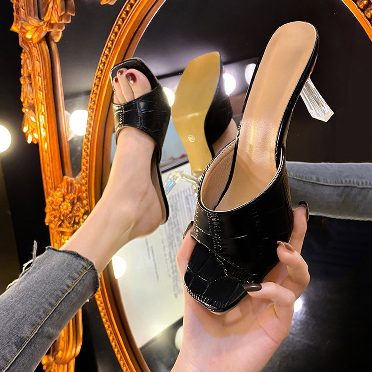 High-heeled slippers Korean style shoes for women