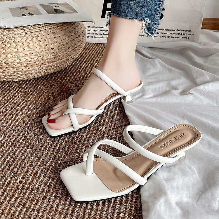 Square head fashion  middle-heel summer shoes