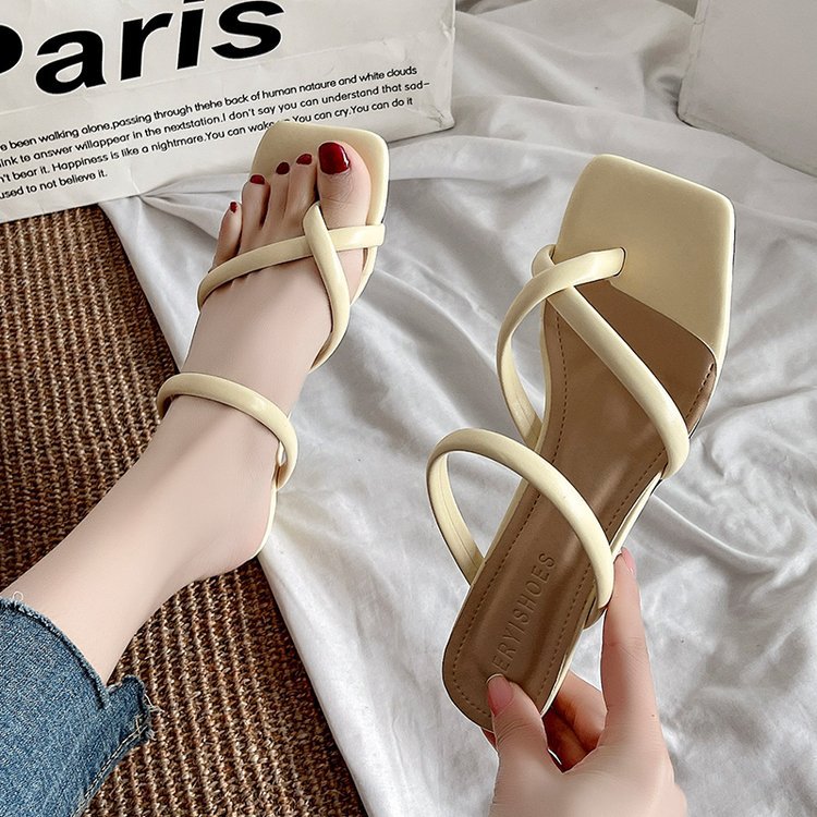 Square head fashion  middle-heel summer shoes