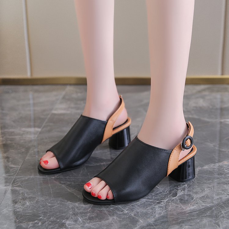 Middle-heel fashion fish mouth summer sandals