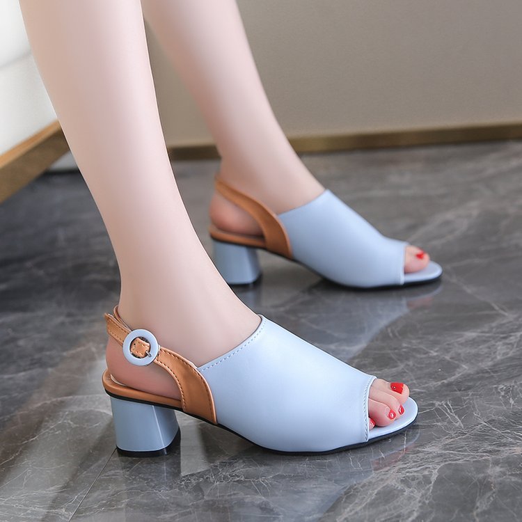 Middle-heel fashion fish mouth summer sandals