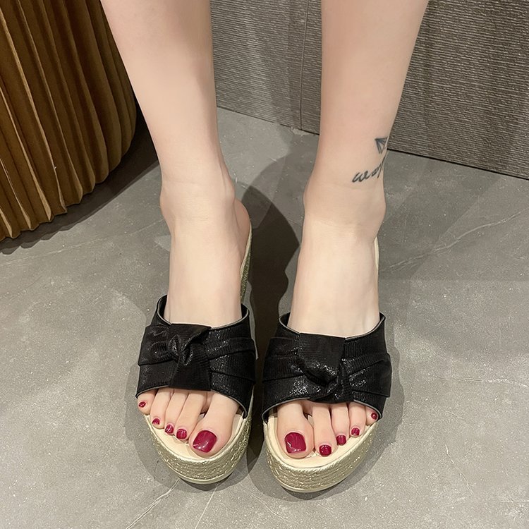 Summer slipsole fish mouth Korean style slippers for women