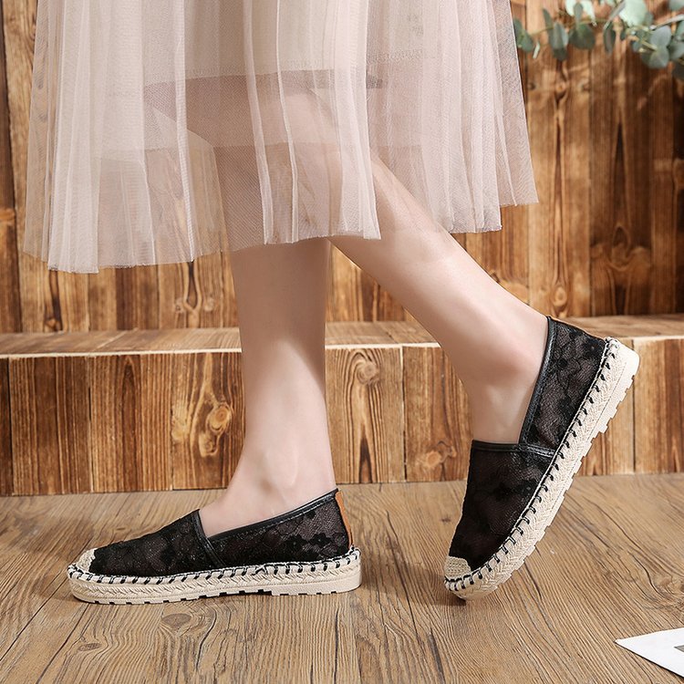 Gauze hollow flattie Korean style summer shoes for women