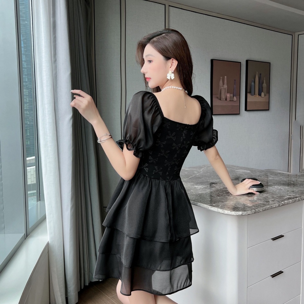 France style dress pinched waist T-back for women