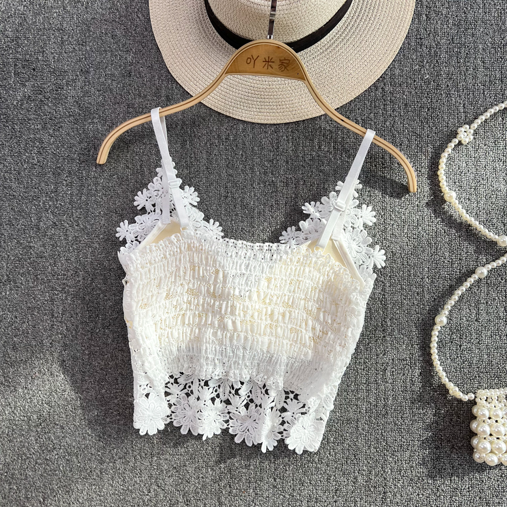 Summer short tops Western style crochet vest for women