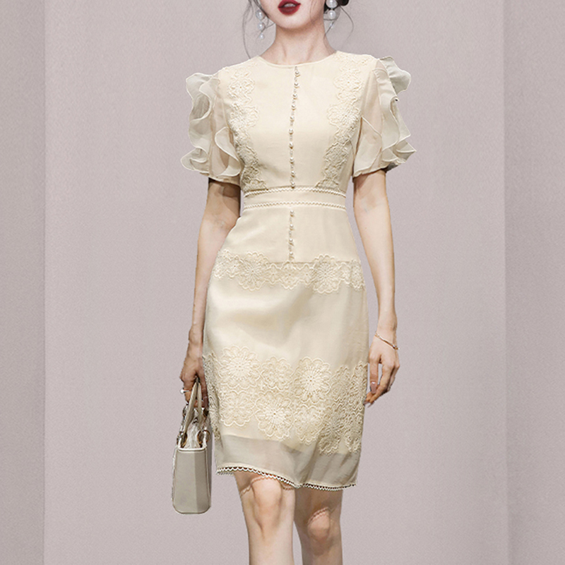 Lace splice fashion temperament summer elegant dress