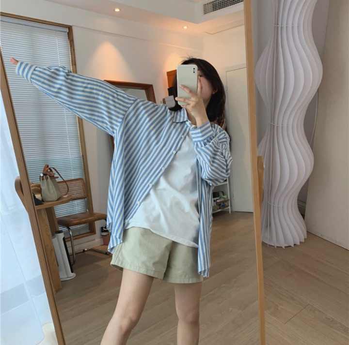 Thin breathable all-match sunscreen long sleeve loose shirt