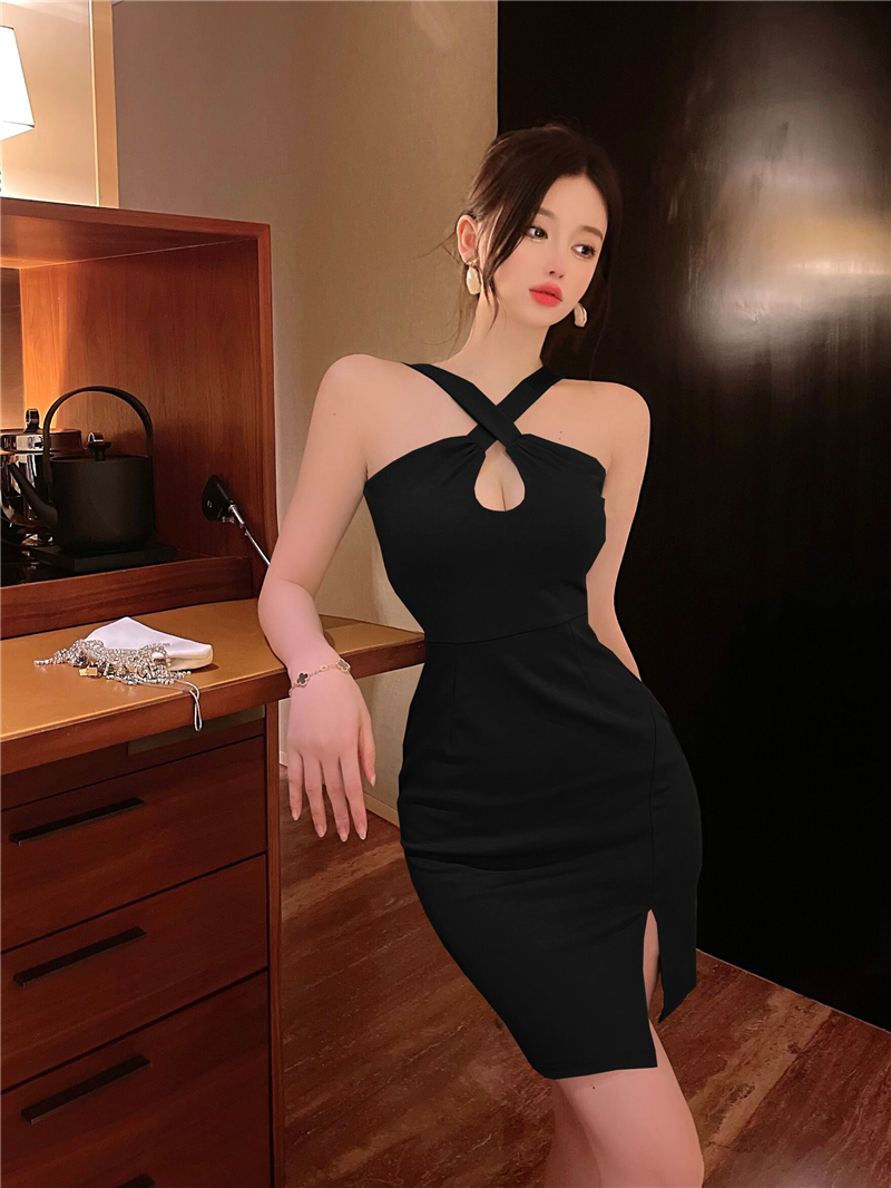 Package hip personality sexy slim wrapped chest dress