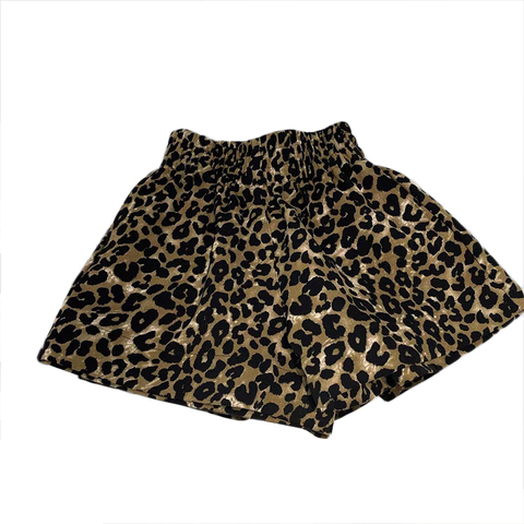 Leopard loose shorts summer wide leg pants for women
