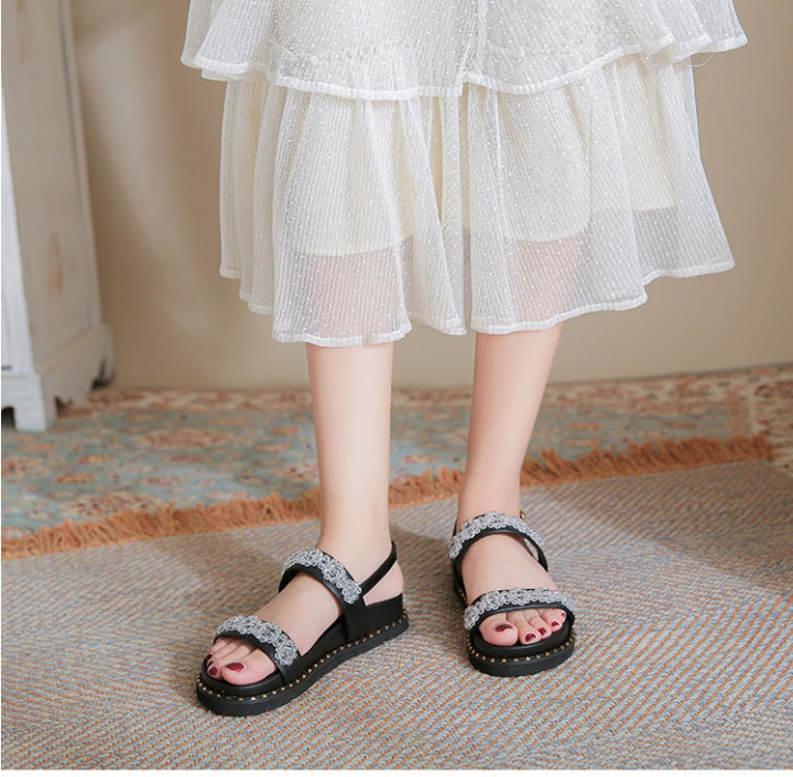 Thick crust flowers slippers antiskid large yard sandals