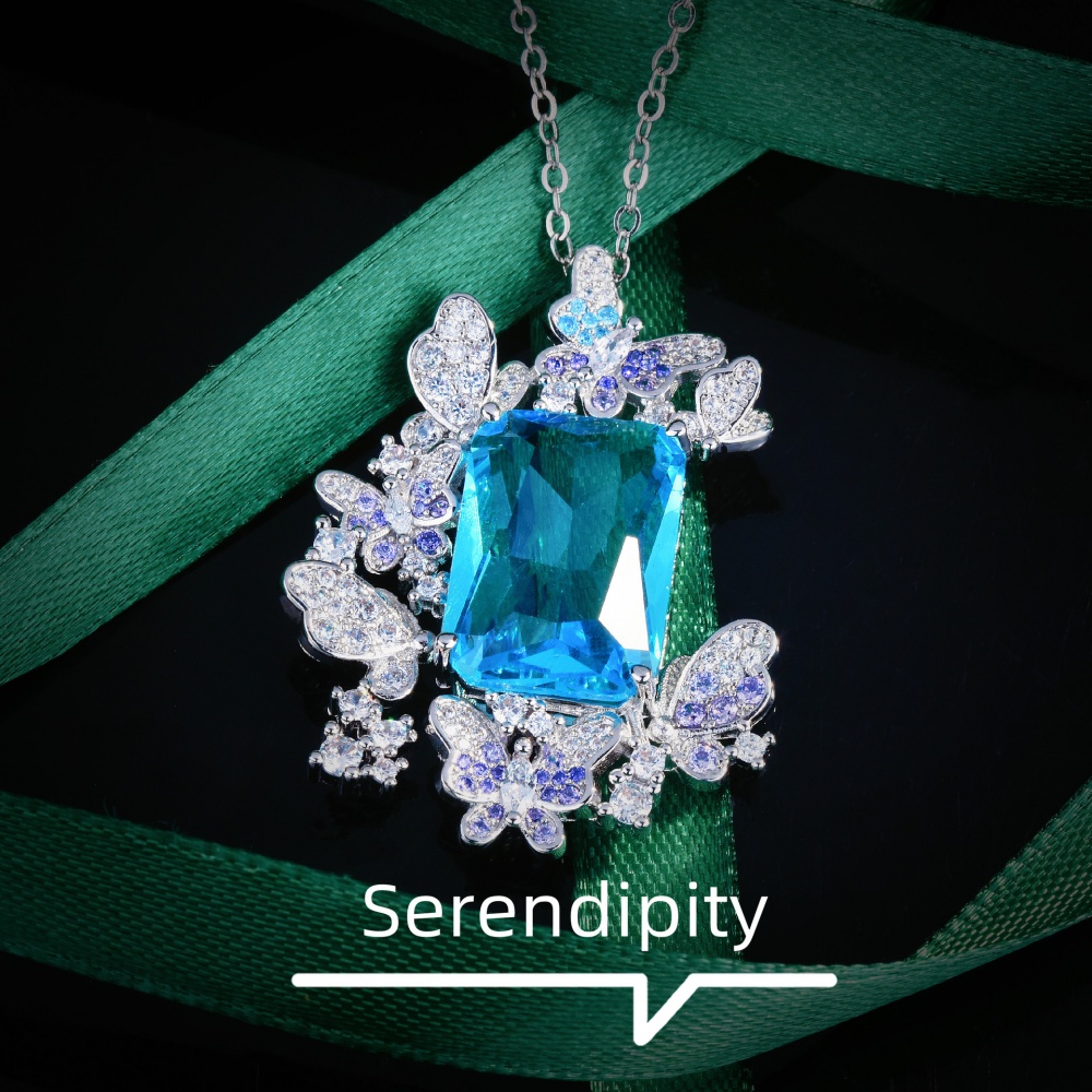 Autumn pendant bow sapphire beautiful necklace for women