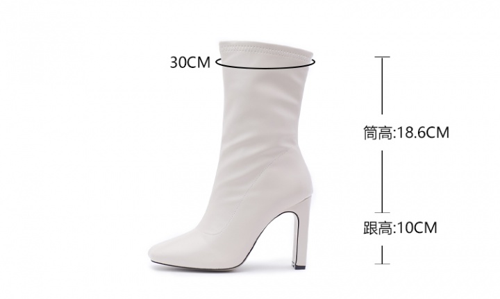 High-heeled short boots side zipper martin boots