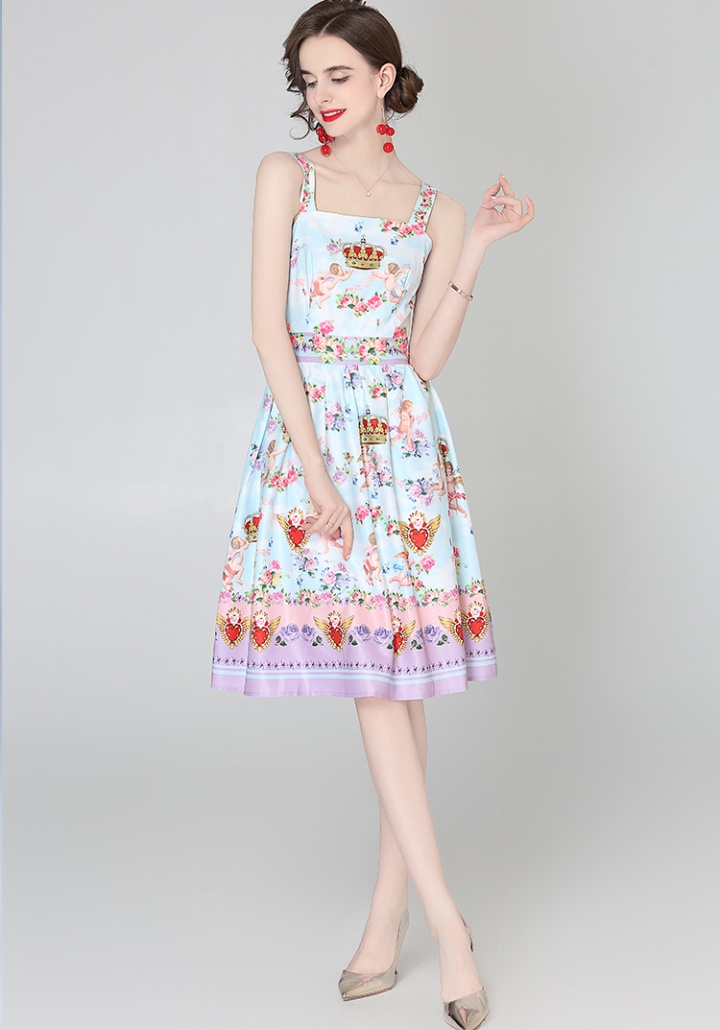 Floral lovely summer maiden sweet sling dress