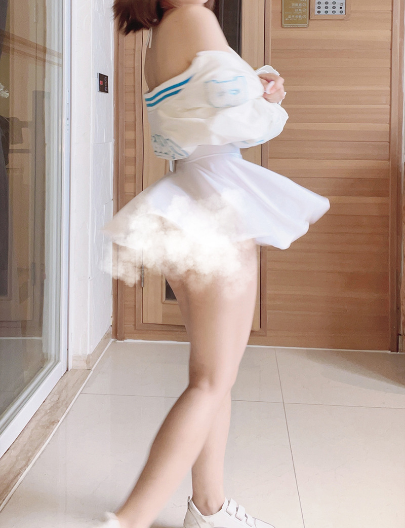 Ice silk short skirt school uniforms a set for women