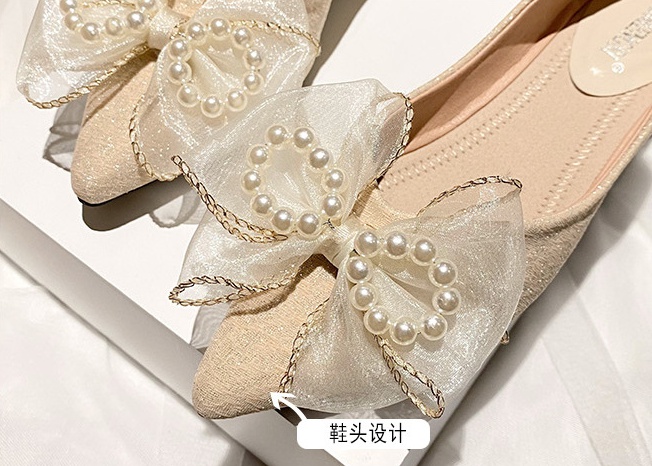 Flowers Casual bow pointed shoes for women