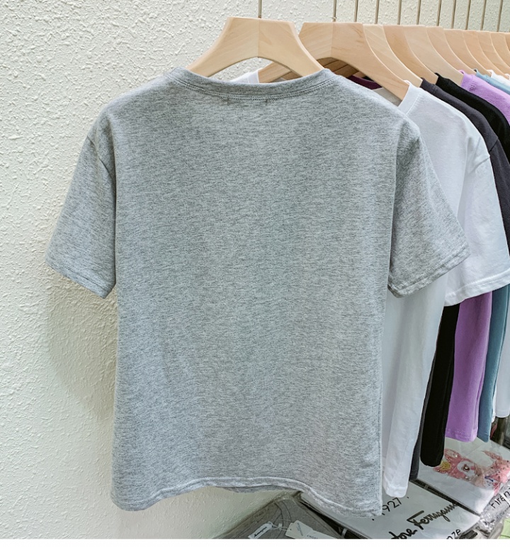 Round neck all-match T-shirt pure cotton printing tops
