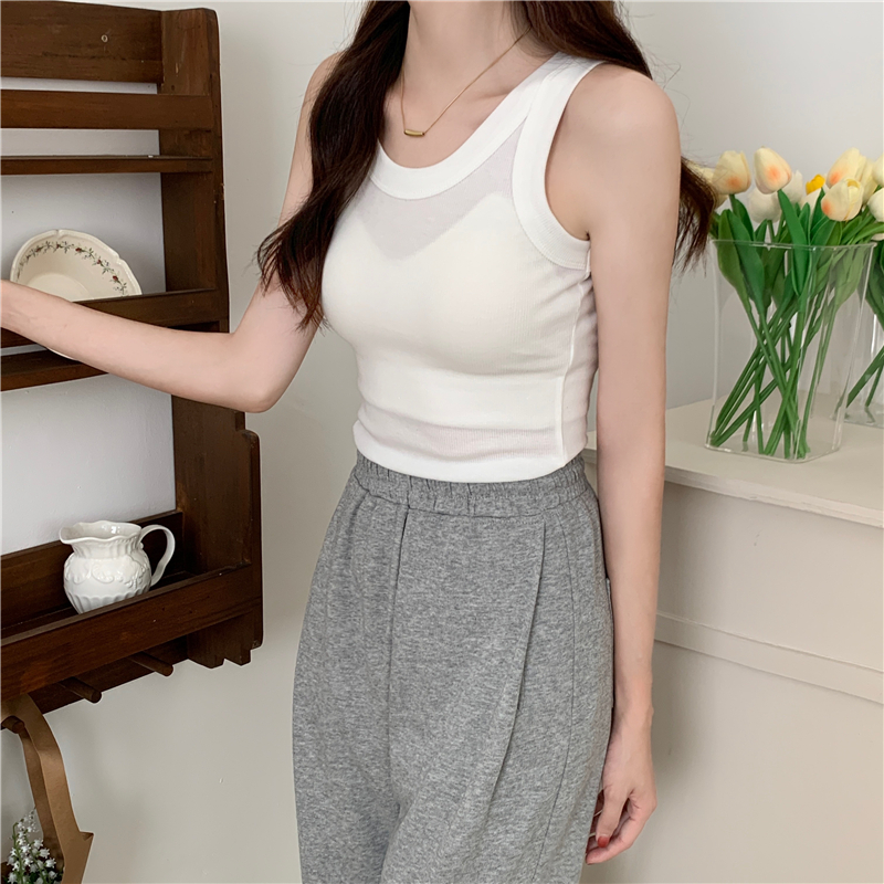 Summer short vest slim sleeveless tops for women