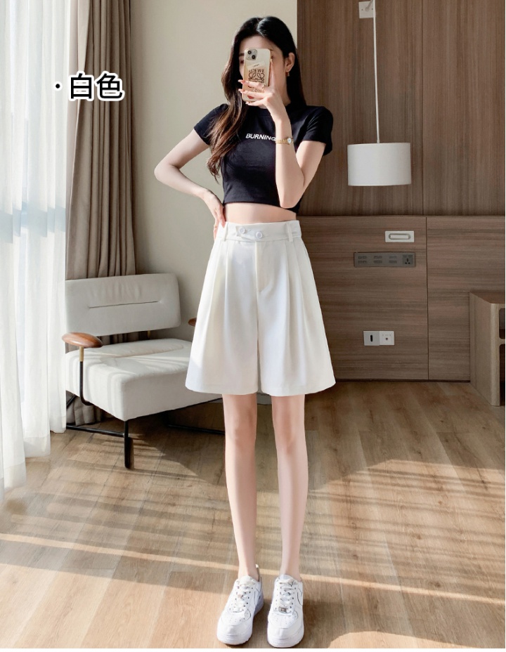 Summer wide leg shorts loose thin five pants for women