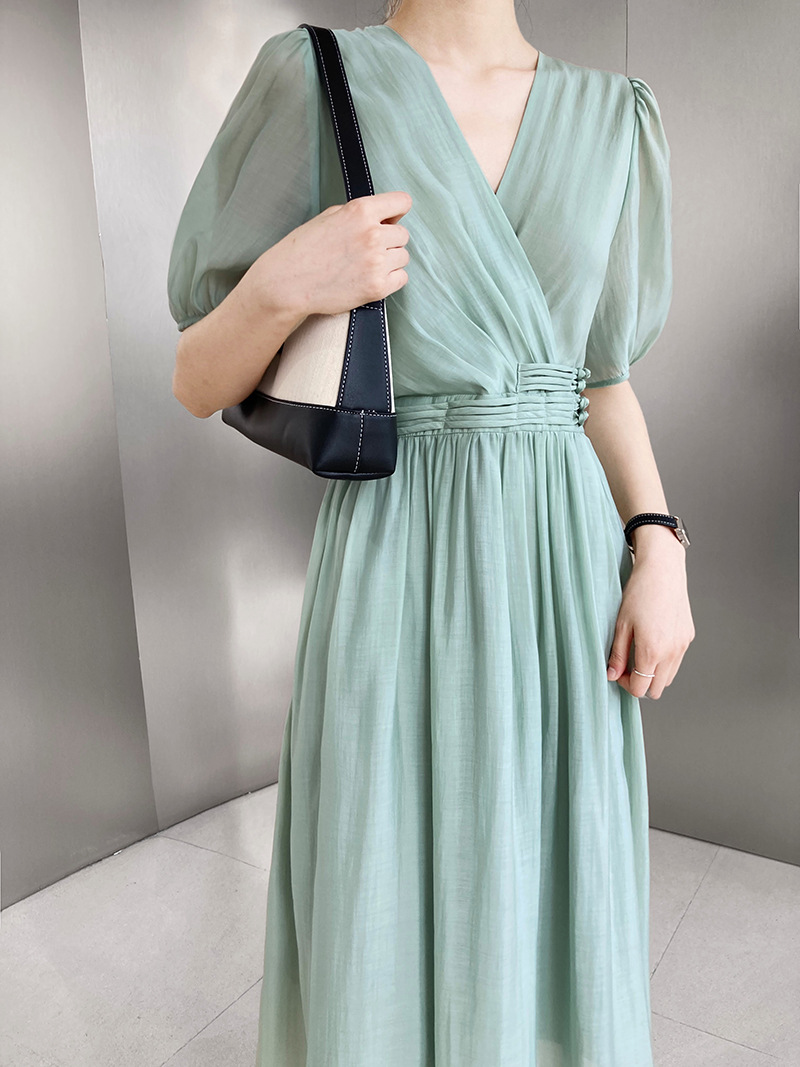 Temperament pinched waist Chinese style long dress