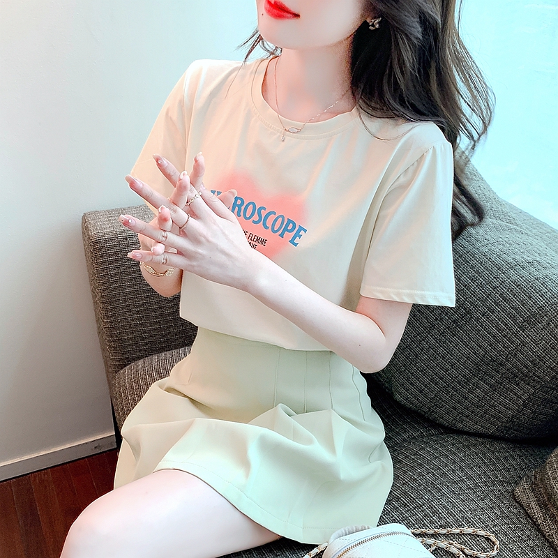 Summer loose tops printing T-shirt for women