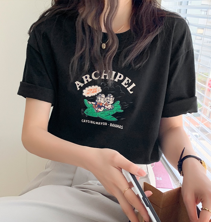 Summer thin T-shirt Korean style tops for women