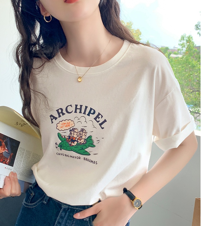 Summer thin T-shirt Korean style tops for women