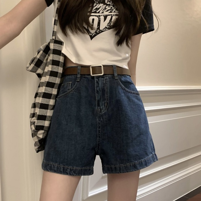 Loose Korean style student high waist short jeans for women