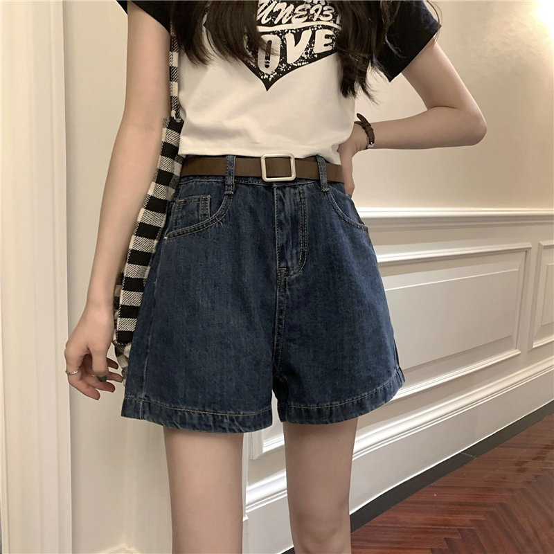 Loose Korean style student high waist short jeans for women