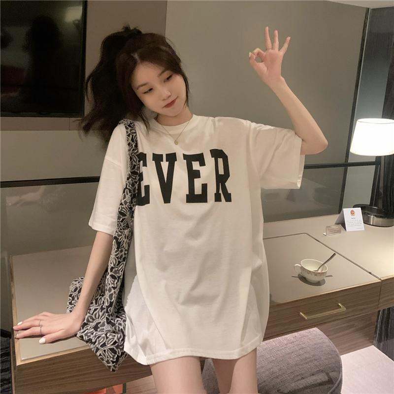 White all-match tops Korean style retro T-shirt