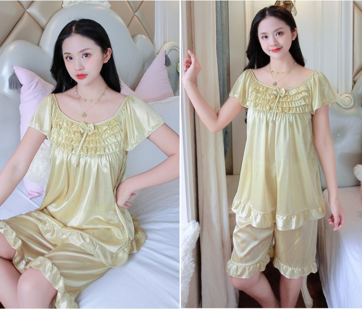 Korean style short sleeve summer sexy fat pajamas for women