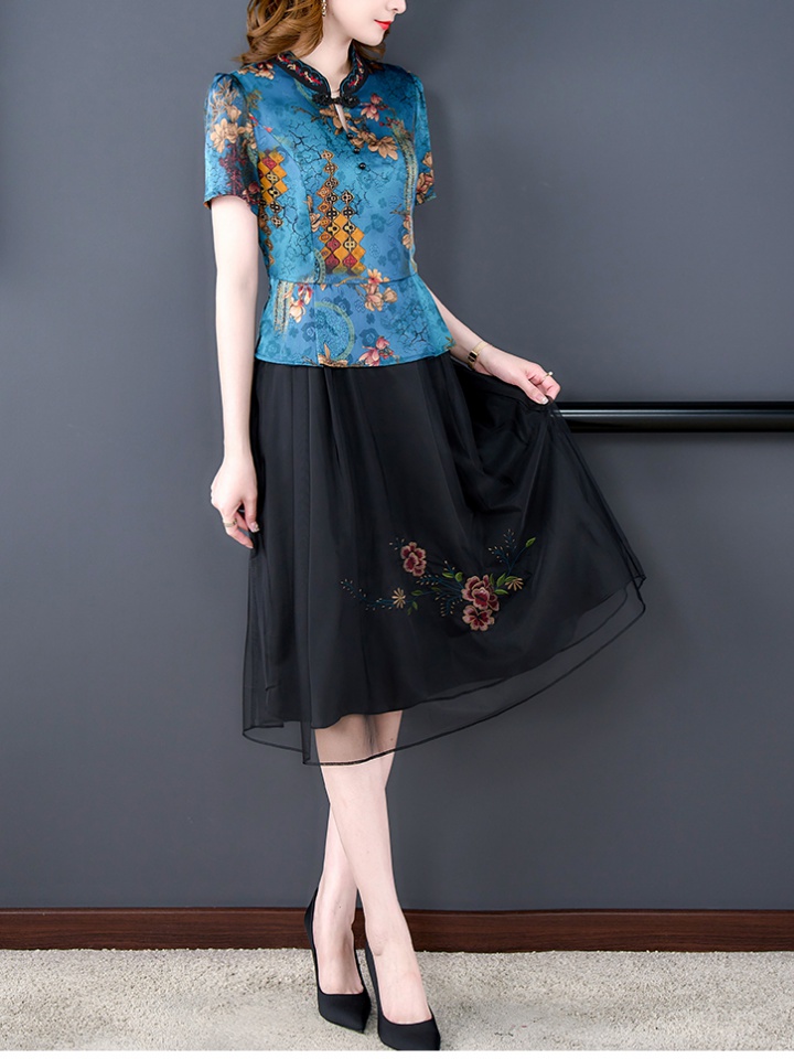 Short sleeve Western style slim dress summer fashion cheongsam