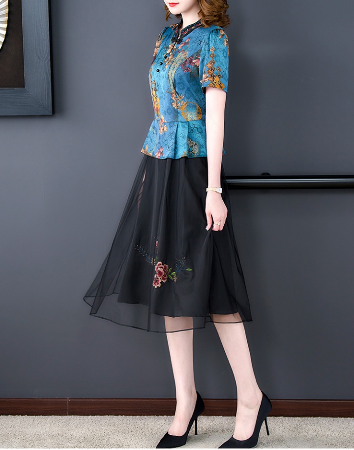 Short sleeve Western style slim dress summer fashion cheongsam