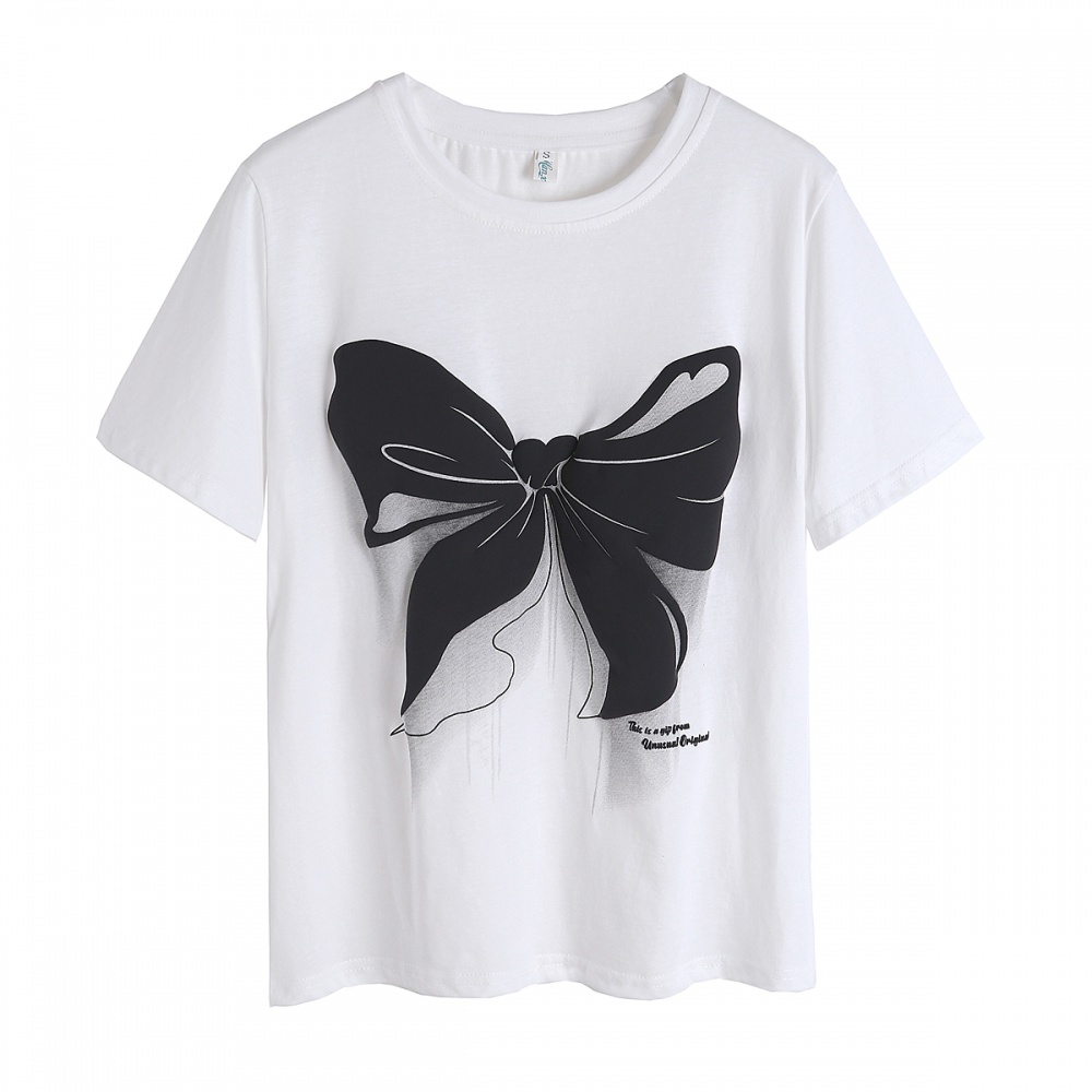 Couples summer couple clothes short sleeve bow T-shirt
