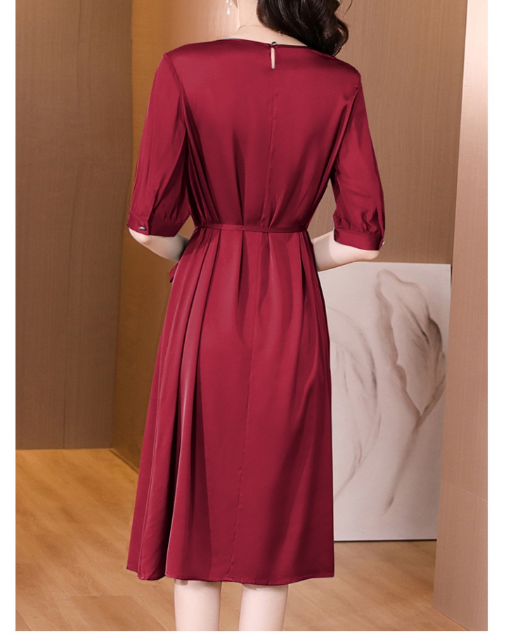 Large yard Western style real silk middle-aged dress
