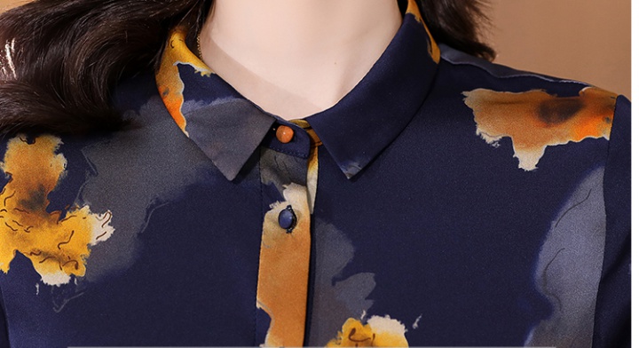 Real silk large yard tops short sleeve shirt for women